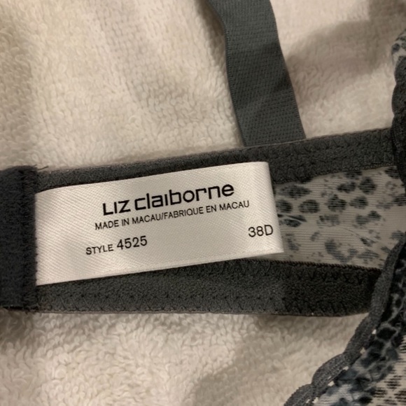 NWT Liz Claiborne bra Sz 38D never worn color  speckled gray/white pattern - Picture 2 of 3